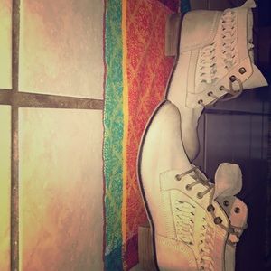Tan /ivory Aldo boots worn twice.